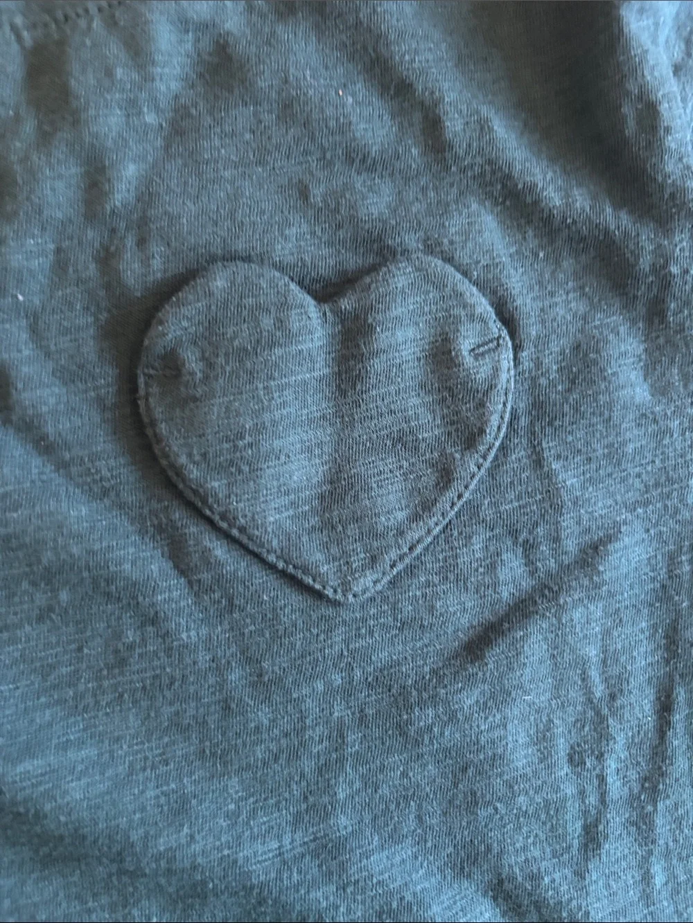 Old Navy Girls' Forest Green Long Sleeve Heart Pocket Tee